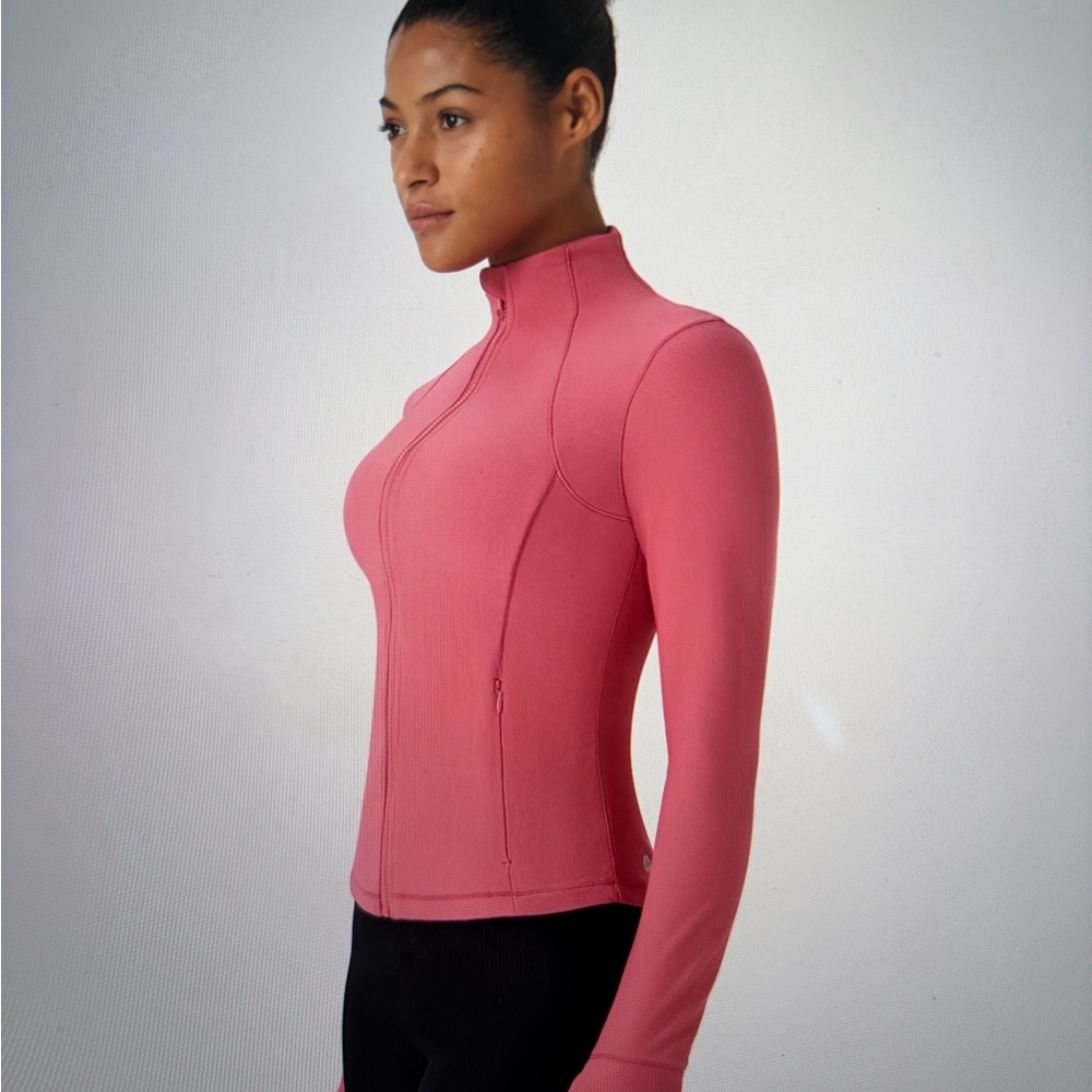HALARA Patitoff Flow Pet Hair Resistant Stand Collar Zip Cropped Jacket Pink - Picture 9 of 16